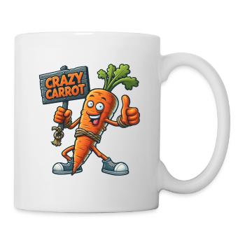 Crazy Veggies: Carrot With Shield Thumbs Up - Mug - white - Right