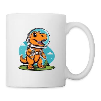 Dinosaurier Astronaut Illustration - Tasse - Weiß - Rechts