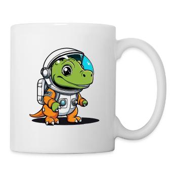 Dinosaurier Astronaut Illustration - Tasse - Weiß - Rechts