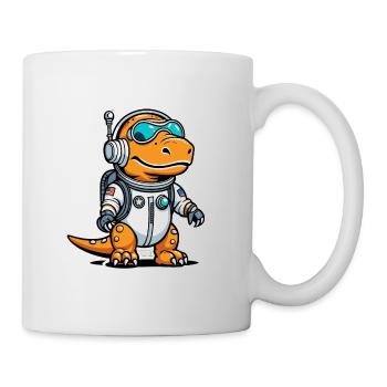 Dinosaurier Astronaut Illustration - Tasse - Weiß - Rechts