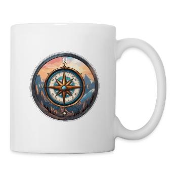 Kompass / Himmelsrichtung / Reisen / Survival - Tasse - Weiß - Rechts