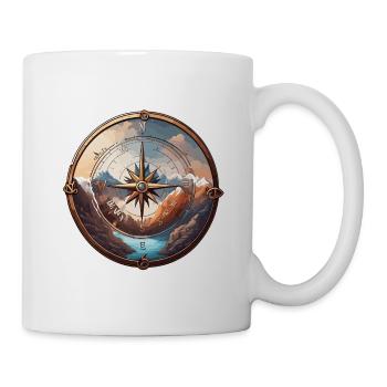 Kompass / Himmelsrichtung / Reisen / Survival - Tasse - Weiß - Rechts