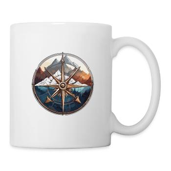 Kompass / Himmelsrichtung / Reisen / Survival - Tasse - Weiß - Rechts