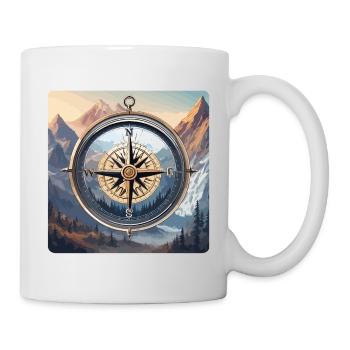 Boussole / Direction cardinale / Voyage / Survie - Mug blanc - blanc - Droite