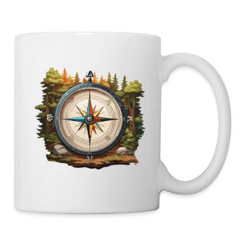 Kompass / Himmelsrichtung / Reisen / Survival - Tasse - Weiß - Rechts
