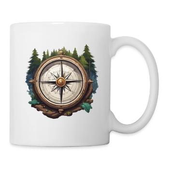 Kompass / Himmelsrichtung / Reisen / Survival - Tasse - Weiß - Rechts