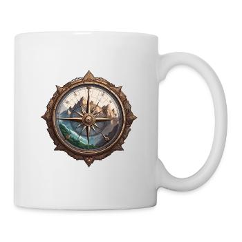 Boussole / Direction cardinale / Voyage / Survie - Mug blanc - blanc - Droite