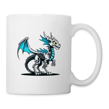 Cute Dragon Skeleton Illustration - Mug - white - Right