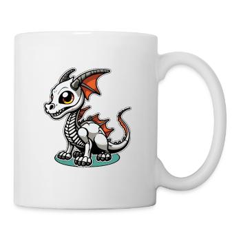 Cute Dragon Skeleton Illustration - Mug - white - Right