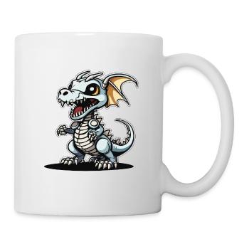 Cute Dragon Skeleton Illustration - Mug - white - Right