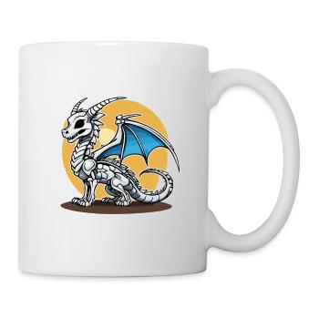 Cute Dragon Skeleton Illustration - Mug - white - Right