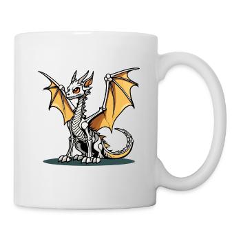Cute Dragon Skeleton Illustration - Mug - white - Right