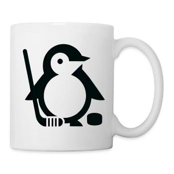 Minimalistischer Pinguin Eishockeyspieler - - Tasse - Weiß - Rechts