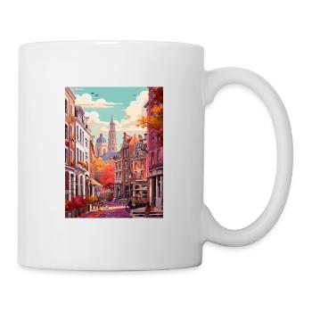 Brussels Belgium Vintage Travel Poster Souvenir - Mug - white - Right