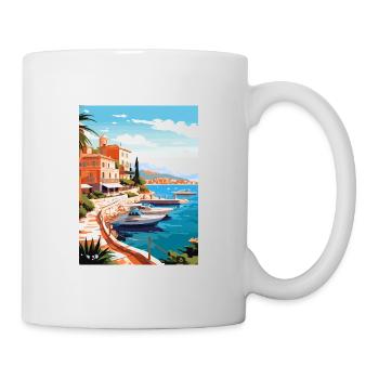 Cote D Azur Frankreich Vintage Reiseposter Souvenir - Tasse - Weiß - Rechts