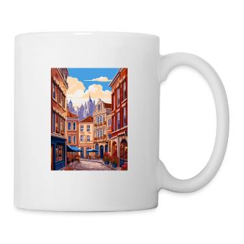 Brussels Belgium Vintage Travel Poster Souvenir - Mug - white - Right