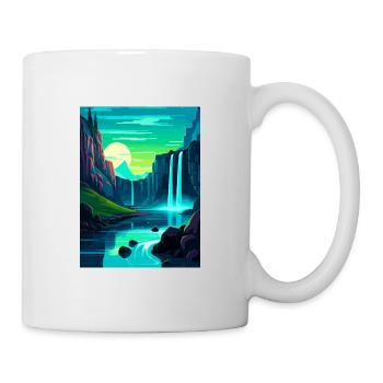 Aurora Borealis Island Vintage Reiseposter WPA - Tasse - Weiß - Rechts