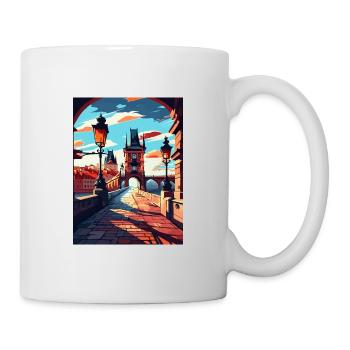 Prague Czech Republic Vintage Travel Poster WPA - Mug - white - Right
