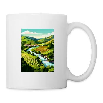 Douro Valley Portugal Vintage Travel Poster WPA - Mug - white - Right