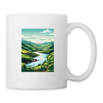 Vallée du Douro Portugal Vintage Travel Poster WPA - Mug blanc - blanc - Droite