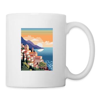 Amalfi Italie Décoration Vintage Voyage Affiche WPA - Mug blanc - blanc - Droite