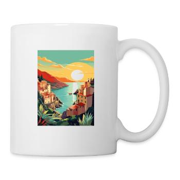 Cinque Terre Italy Decoration Patmos Travel Poster - Mug - white - Right