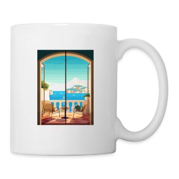 Capri Italien Dekoration Vintage Reiseposter WPA - Tasse - Weiß - Rechts