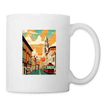 Pamplona Spanien Vintage Reiseposter WPA Souvenir - Tasse - Weiß - Rechts