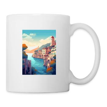 Amalfi Italie Décoration Vintage Voyage Affiche WPA - Mug blanc - blanc - Droite