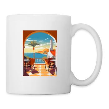 Costa del Sol Spanien Vintage Reiseposter Souvenir - Tasse - Weiß - Rechts