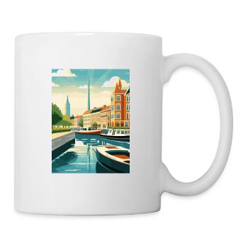 Copenhague Danemark Vintage voyage affiche Souvenir - Mug blanc - blanc - Droite