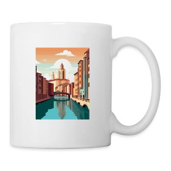 Girona Spain Vintage Travel Poster WPA Souvenir - Mug - white - Right
