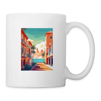 Costa del Sol Spanien Vintage Reiseposter Souvenir - Tasse - Weiß - Rechts