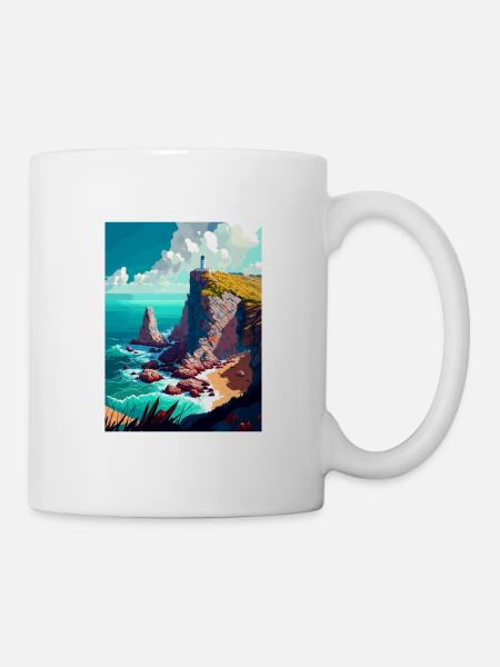 Cabo Da Roca Portugal Vintage Reiseposter WPA - Tasse - Weiß
