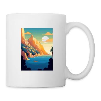 Capri Italien Dekoration Vintage Reiseposter WPA - Tasse - Weiß - Rechts