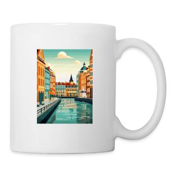 Copenhague Danemark Vintage voyage affiche Souvenir - Mug blanc - blanc - Droite