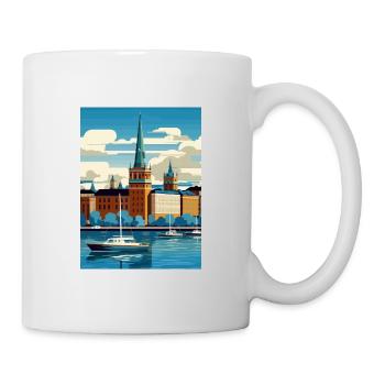 Stockholm Suède suédois Vintage voyage affiche WPA - Mug blanc - blanc - Droite