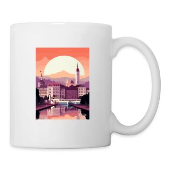 Prague Czech Republic Vintage Travel Poster WPA - Mug - white - Right