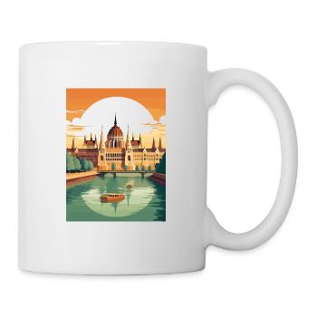 Budapest Ungarn Vintage Reiseposter Souvenir - Tasse - Weiß - Rechts