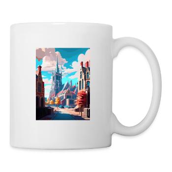 Gent Belgien Vintage Reiseposter WPA Souvenir - Tasse - Weiß - Rechts