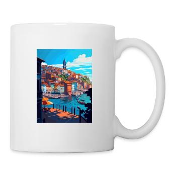 Porto Portugal Vintage Travel Poster WPA Souvenir - Mug - white - Right
