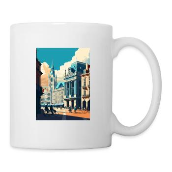 Brussels Belgium Vintage Travel Poster Souvenir - Mug - white - Right