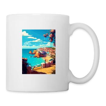 Albufeira Portugal Cascais Vintage Travel Poster - Mug - white - Right