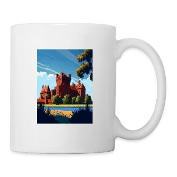 Château de Malbork Pologne Vintage voyage affiche WPA - Mug blanc - blanc - Droite