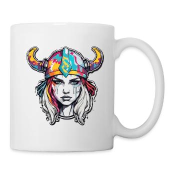 Wikinger Frau / Thor / Odin / nordisch / keltisch - Tasse - Weiß - Rechts
