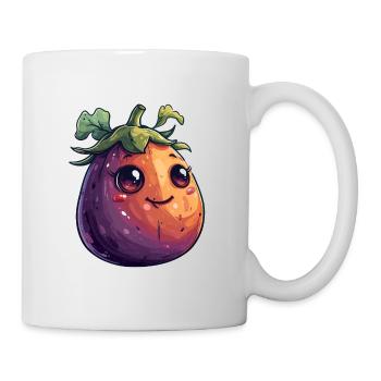 Aubergine Comic Face - Mug blanc - blanc - Droite