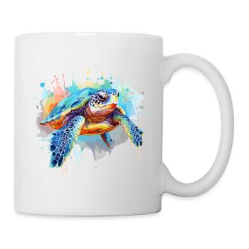 Turtle, watercolor turtle, splash - Mug - white - Right