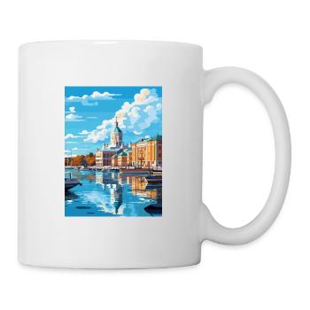 Helsinki Finlande Vintage voyage affiche Souvenir - Mug blanc - blanc - Droite