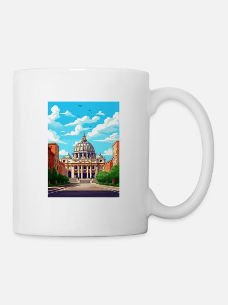 Vatikan Italien Dekoration Vintage Reiseposter WPA - Tasse - Weiß