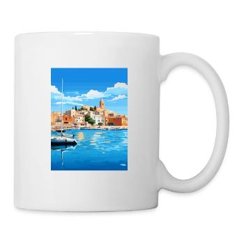 Balearen Spanien Vintage Reiseposter WPA - Tasse - Weiß - Rechts